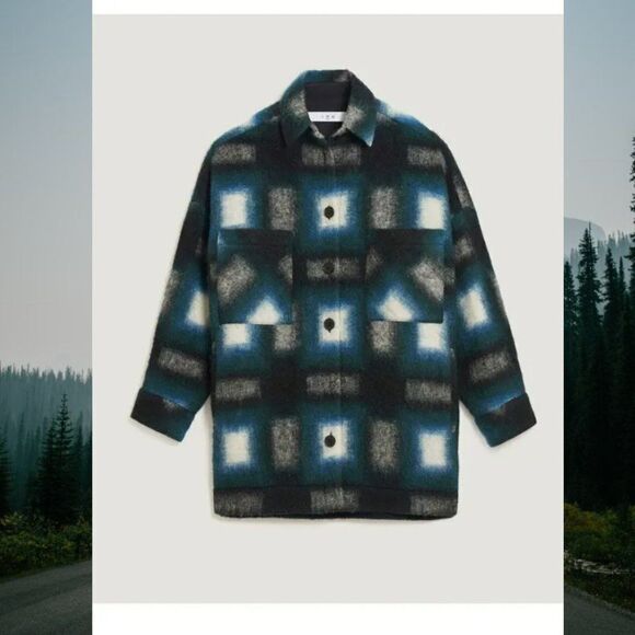 IRO Paris Women's Coat Harwel Wool Blend Button Down Coat - Picture 4 of 15